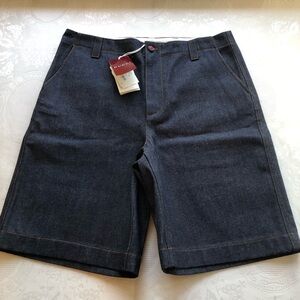 Gucci Dark Blue Raw Denim Jeans Bermuda Shorts Men's Size 52 Front Zip/Button